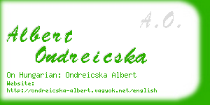 albert ondreicska business card